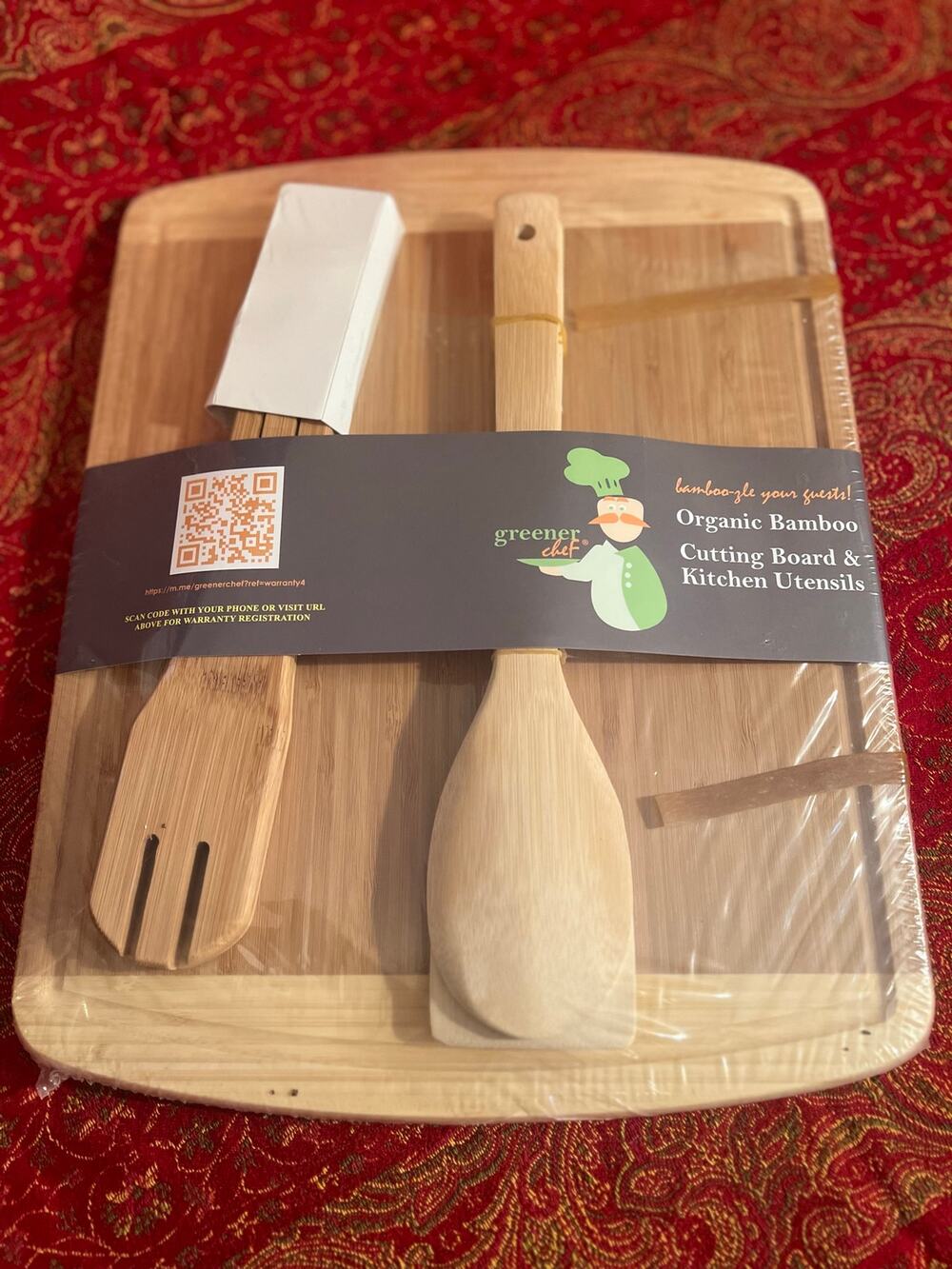 Greener Chef Bamboo Cutting board and Spoons